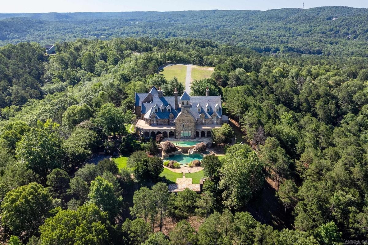 An aerial view of the property.