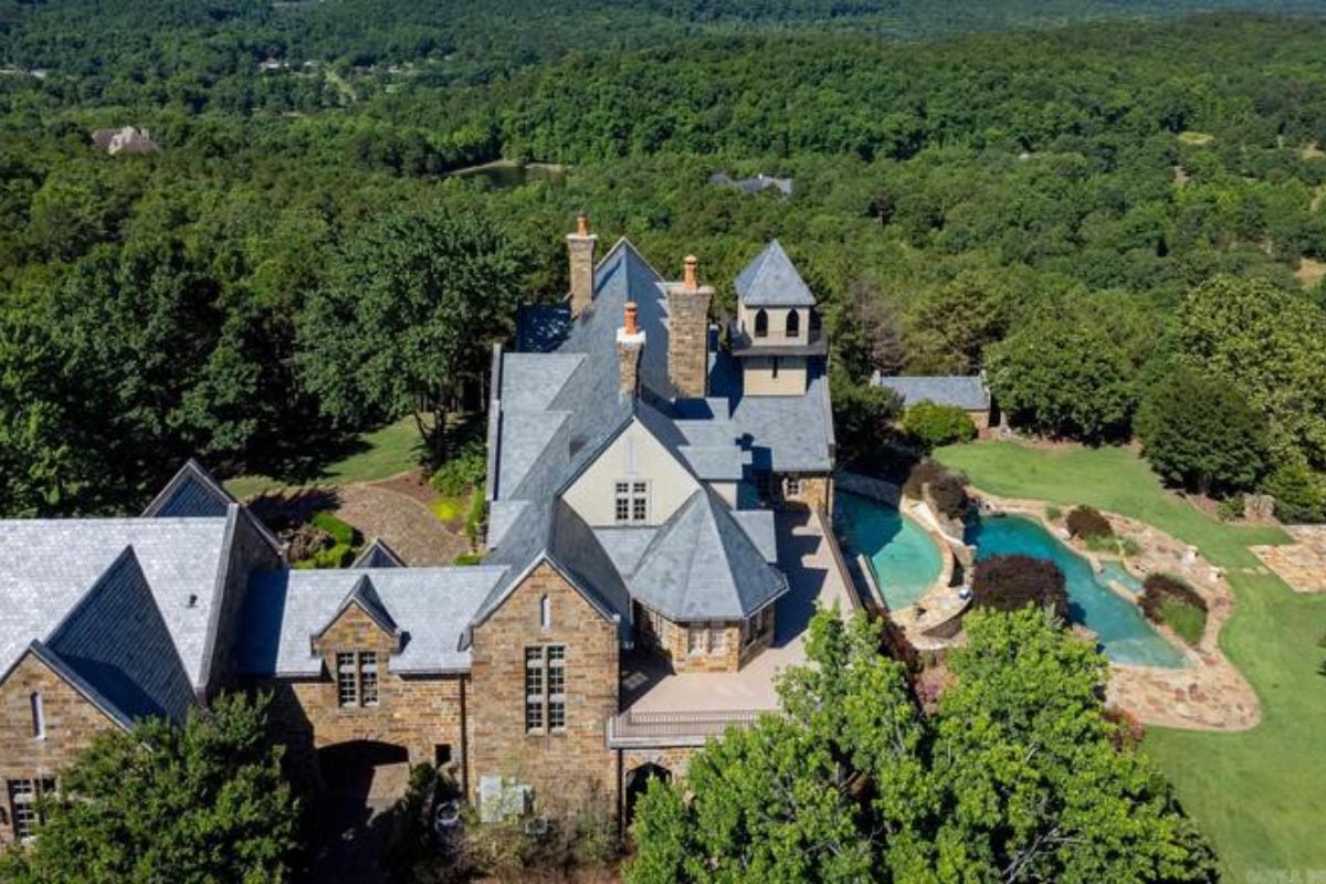An aerial view of the property.