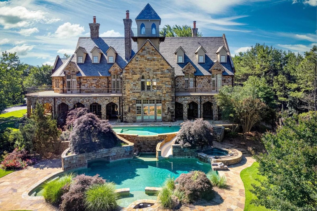 The rear exterior of the property.