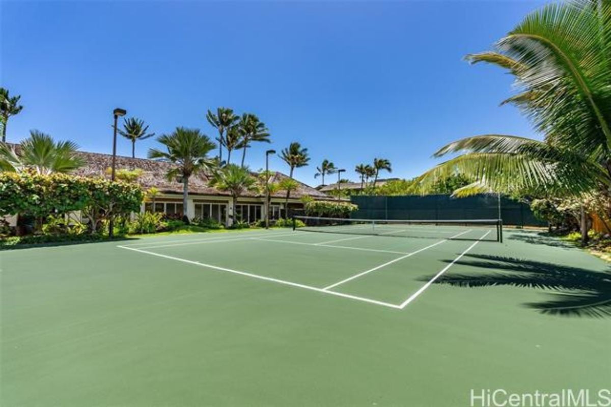 A tennis court.