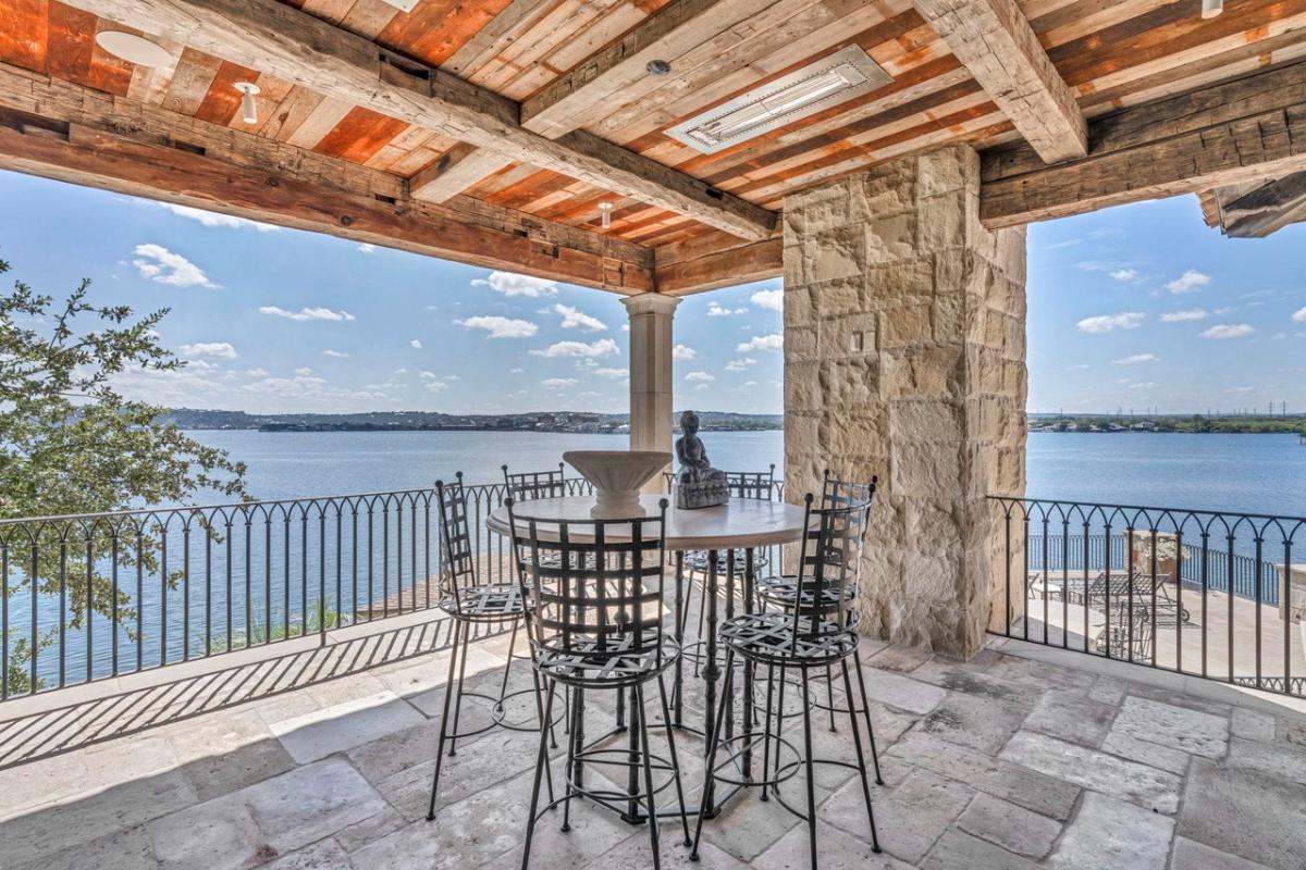 Balcony overlooking the lake.