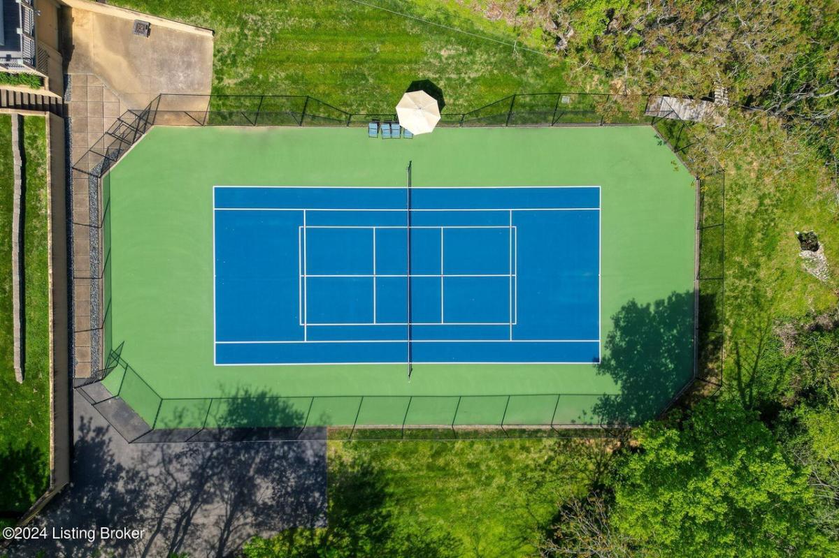 Aerial view of the tennis court