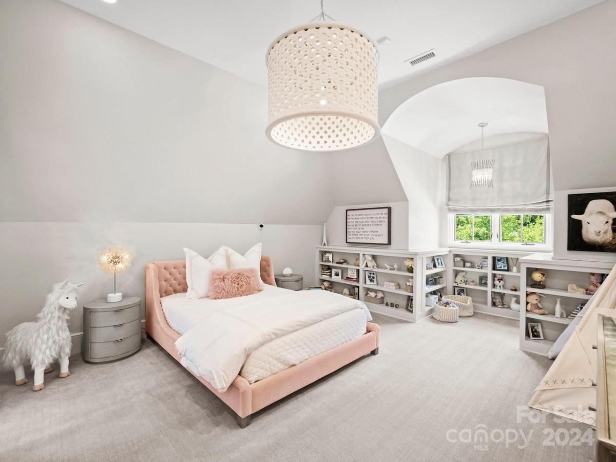 Bedroom with carpet floor.