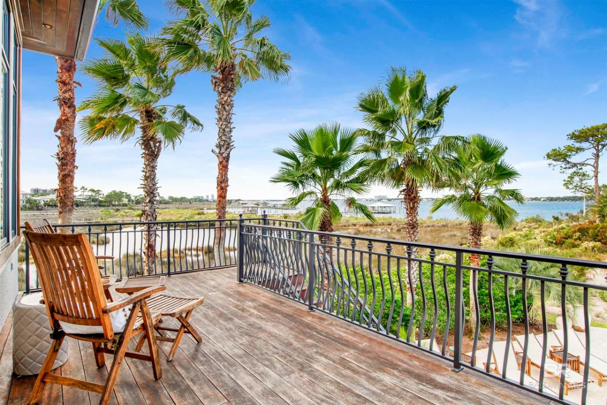 Balcony with metal railings.
