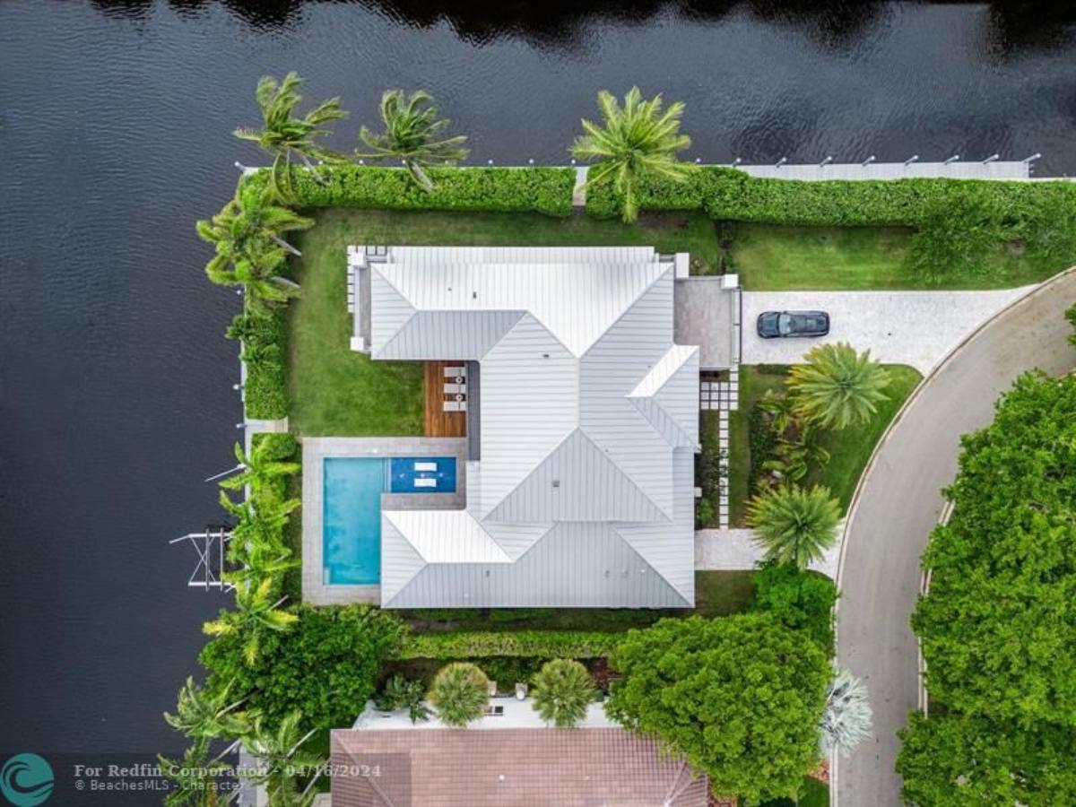 Aerial top view of the property.