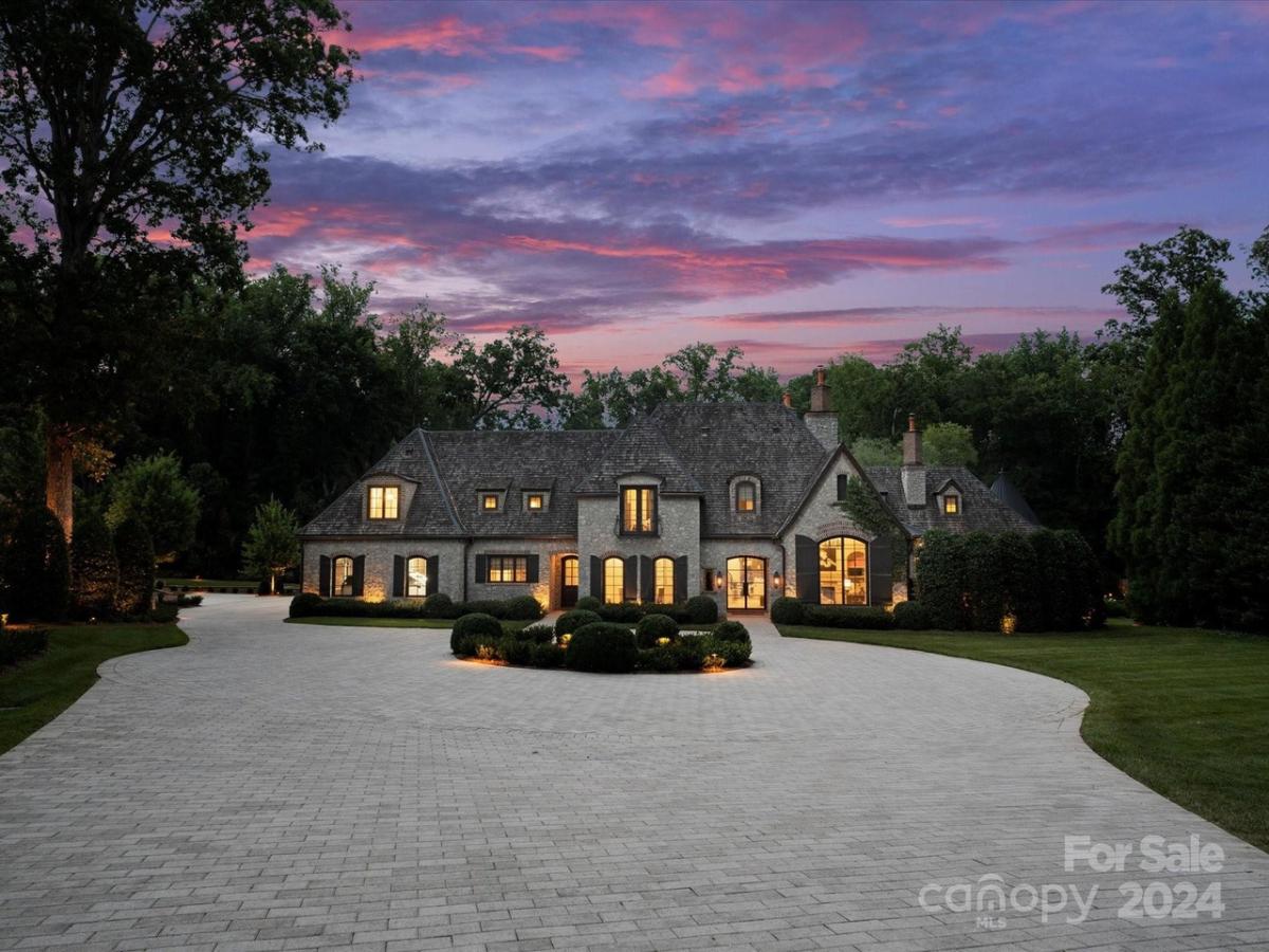 Front view of the 13,124 Sq. Ft. Mansion in Charlotte, NC.