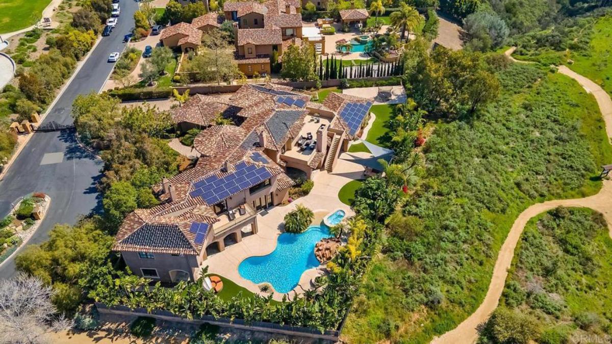 Aerial view of the property.