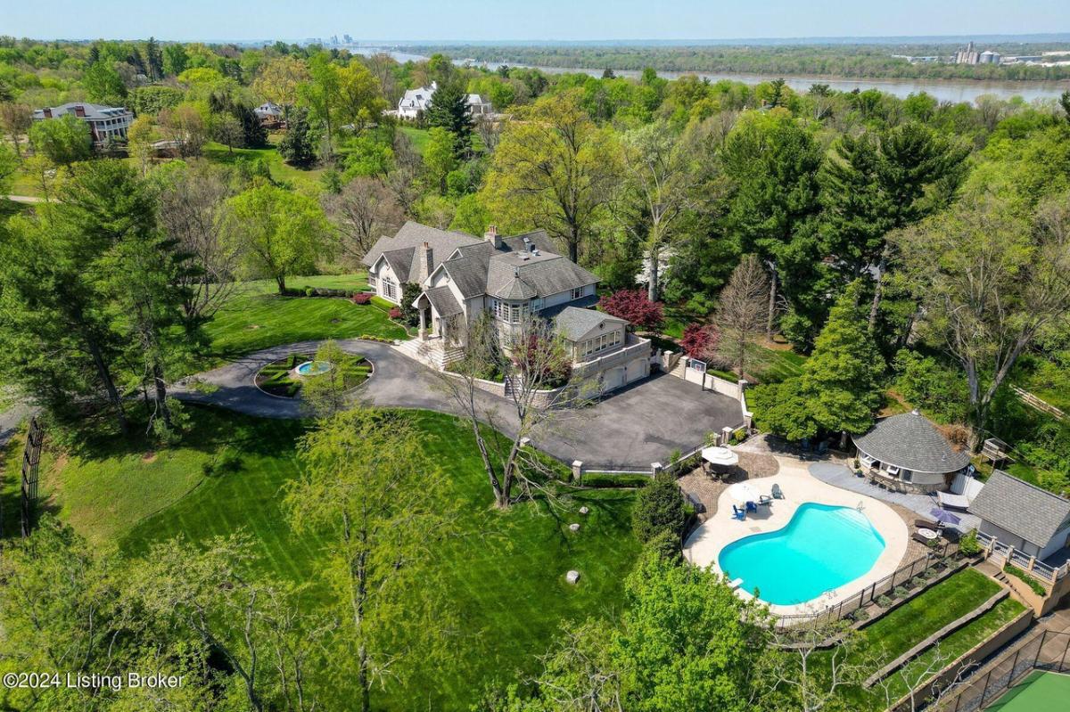 Aerial view of the property.