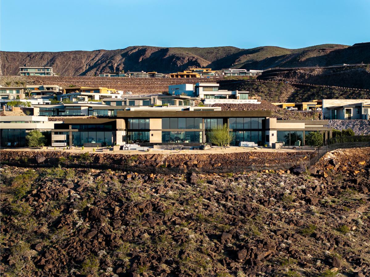 Aerial view of the mansion.