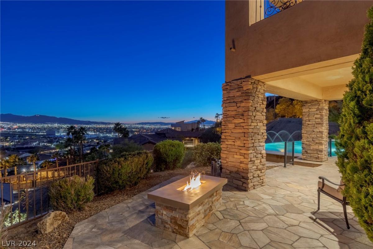 Fire pit overlooking the city.