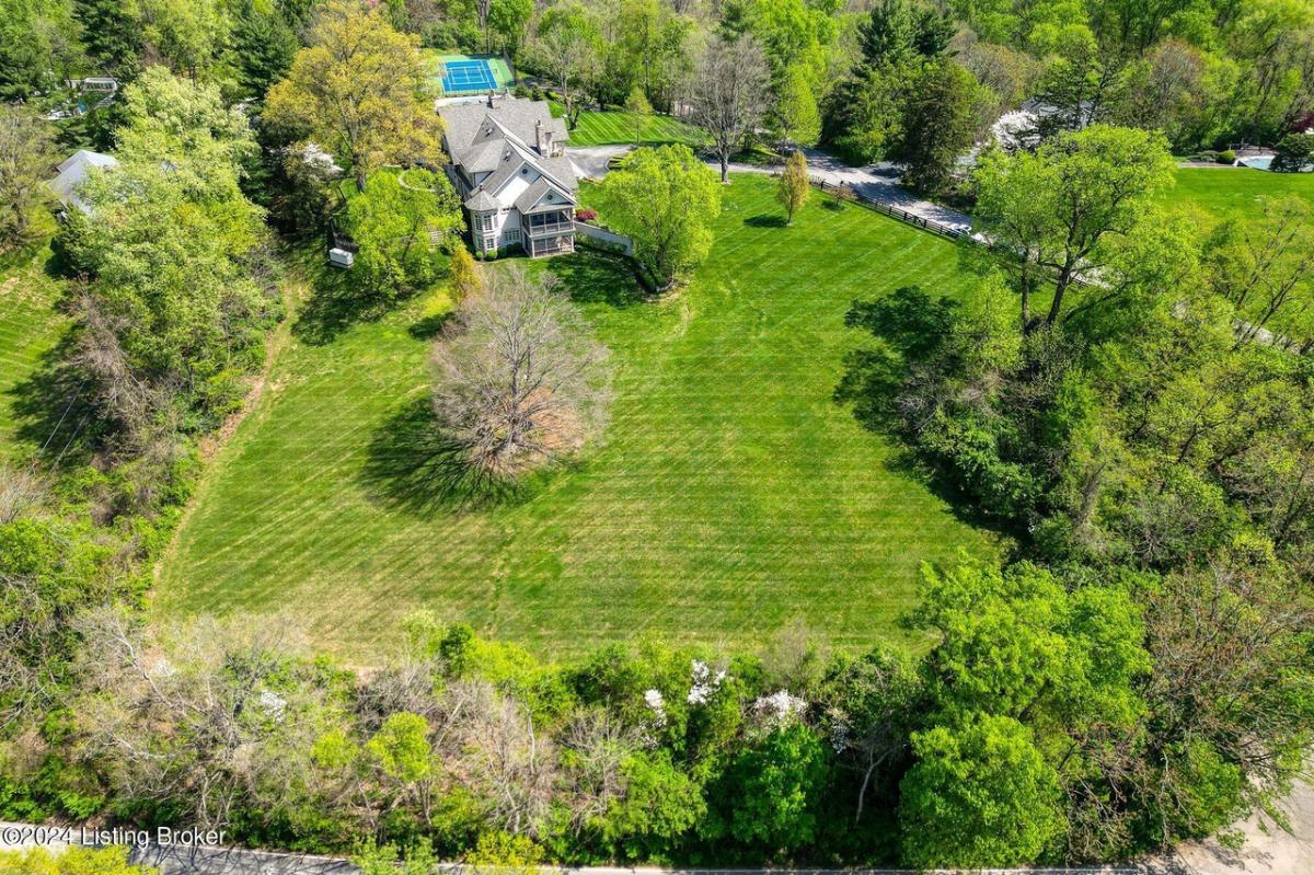 Aerial view of the property.