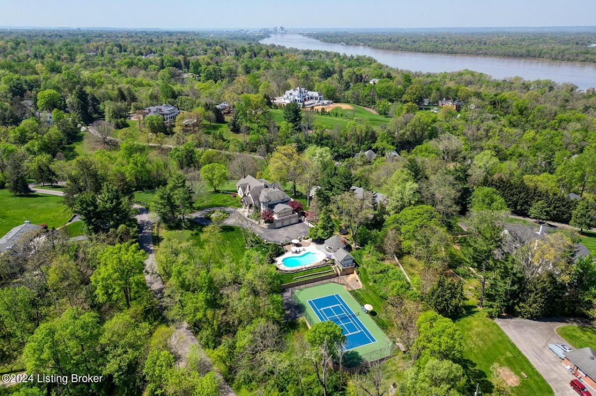 Aerial view of the property.