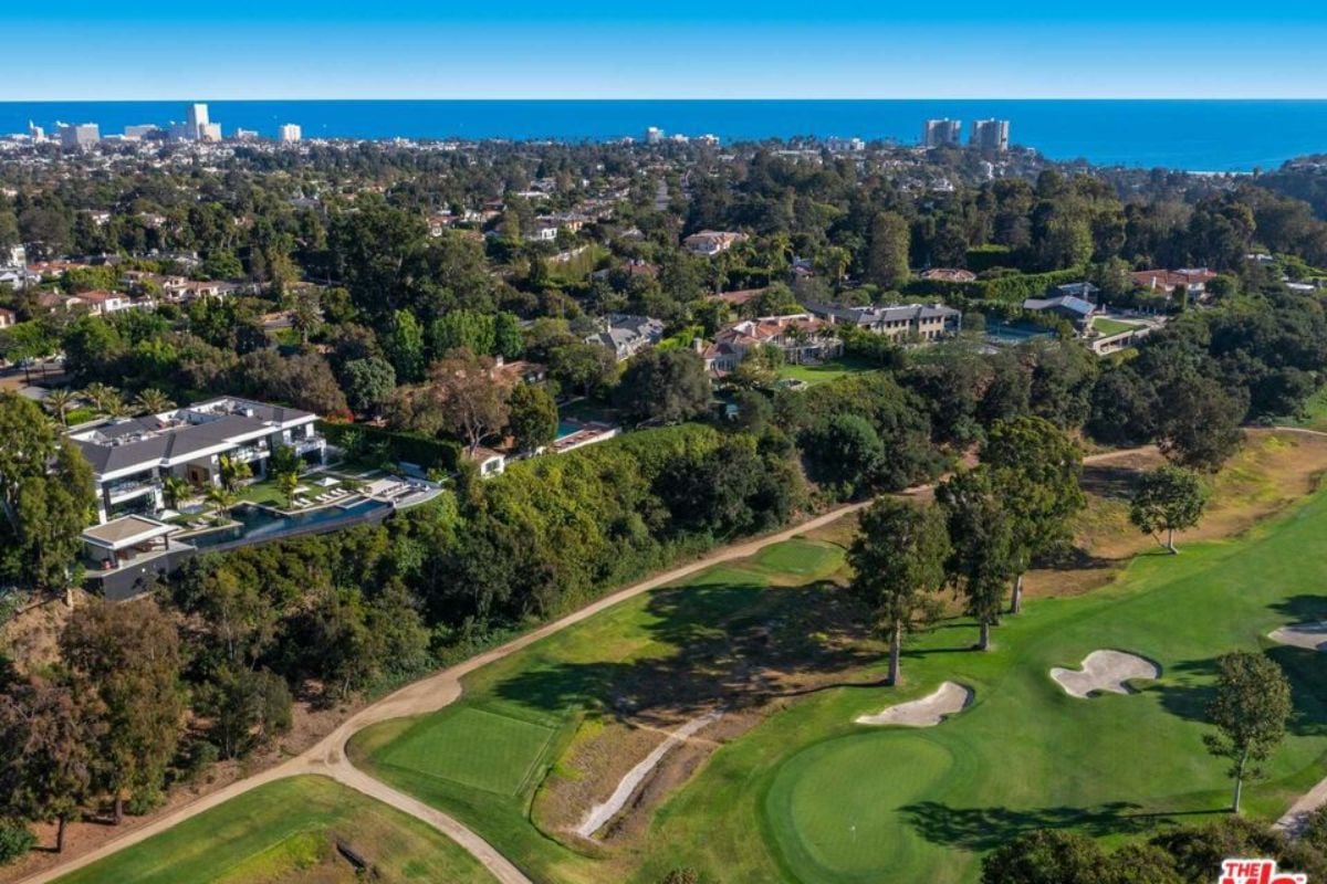 The aerial view of the property.