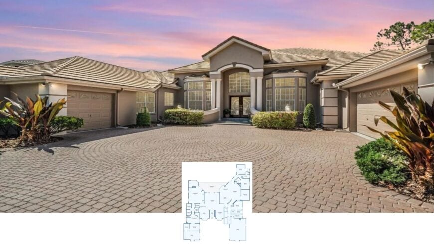 Step Inside This Majestic Estate with Twin Columns and Theater Room
