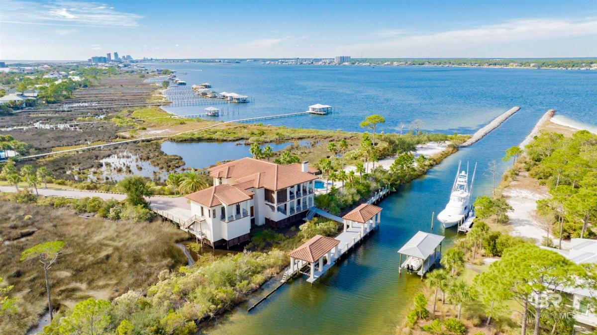 Aerial view of the property.