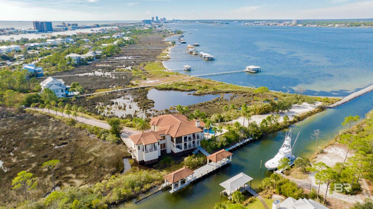Aerial view of the property.