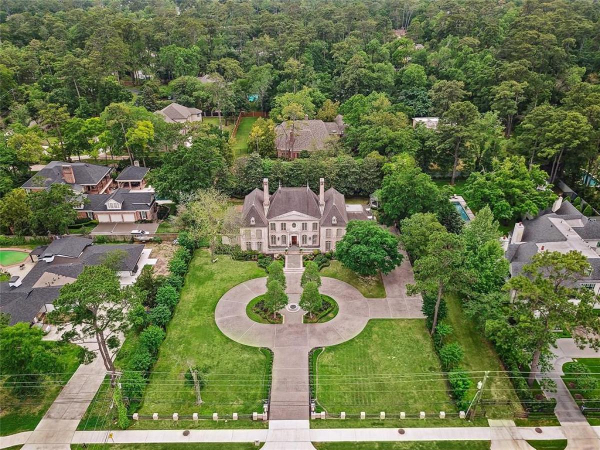 Aerial view of the property.