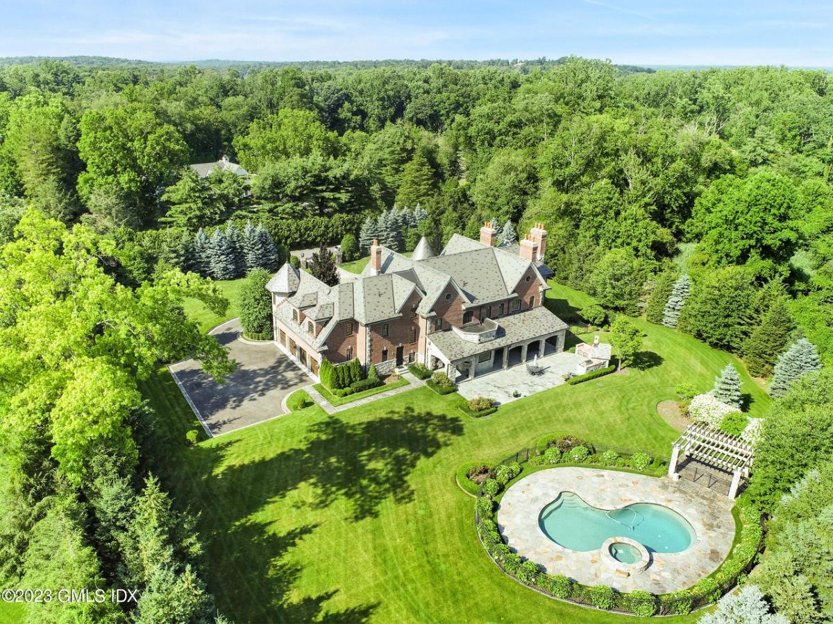 Aerial view of the property.