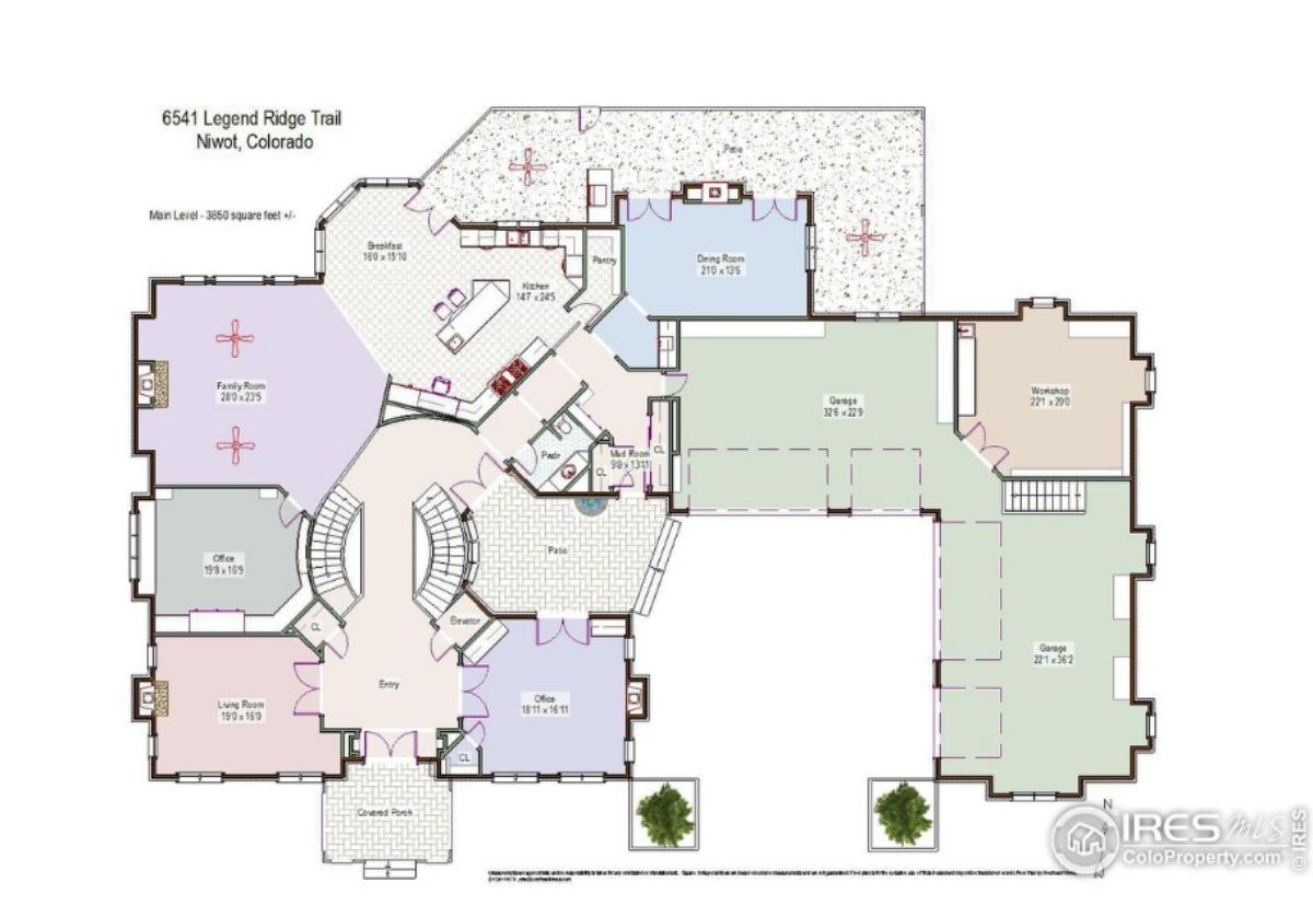Floor plan of the mansion.