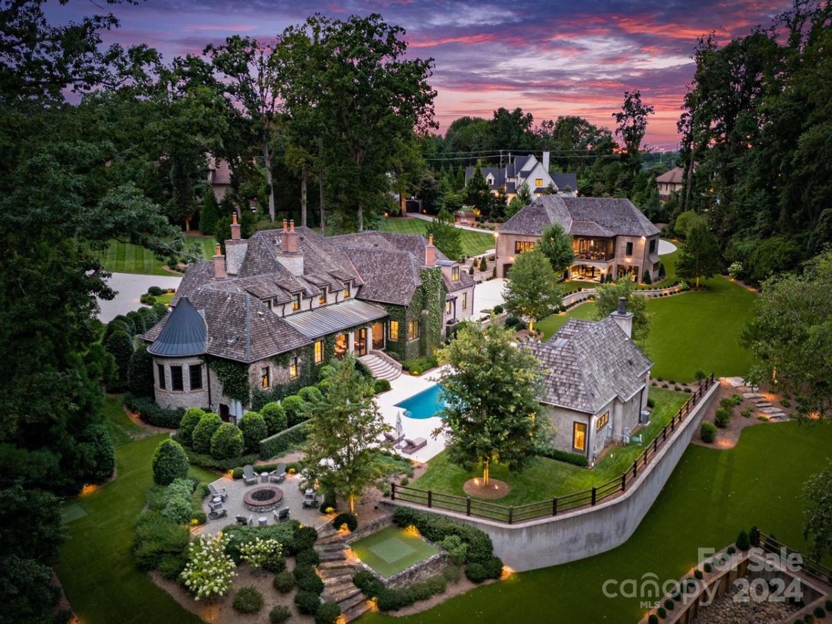 Aerial view of the 13,124 Sq. Ft. Mansion in Charlotte, NC.