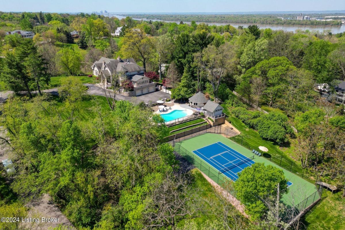 Aerial view of the property.