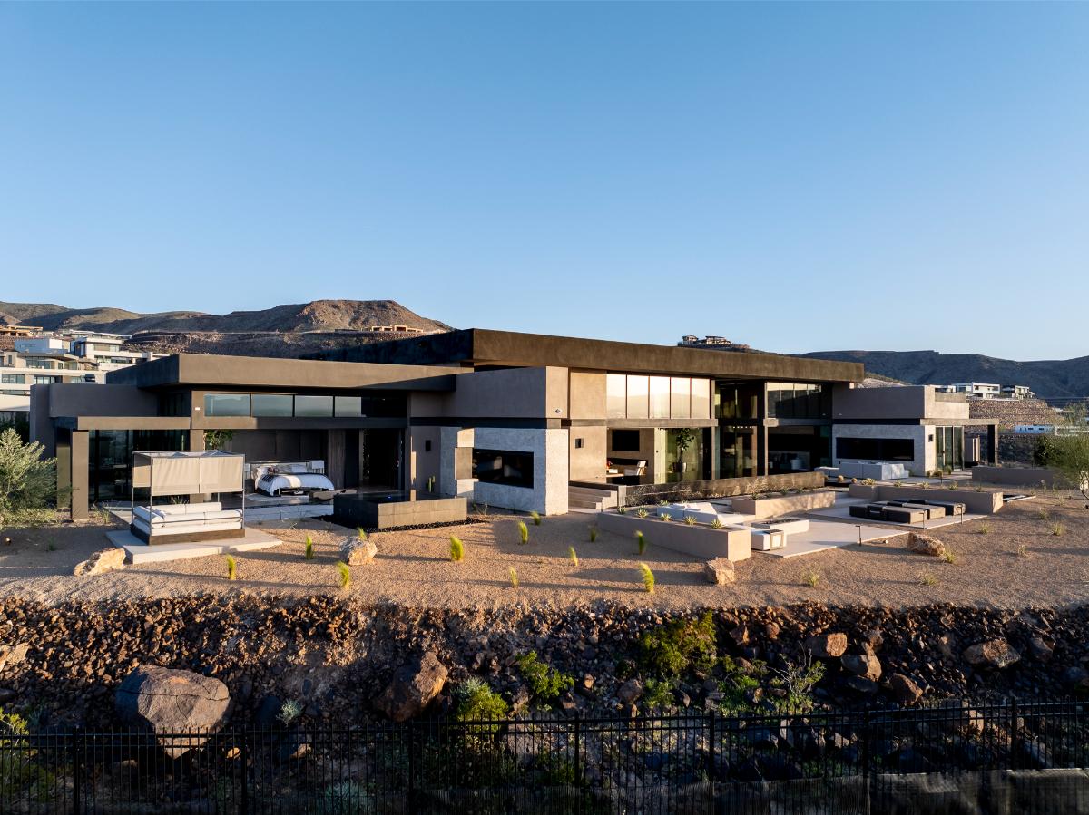 Aerial view of the mansion.
