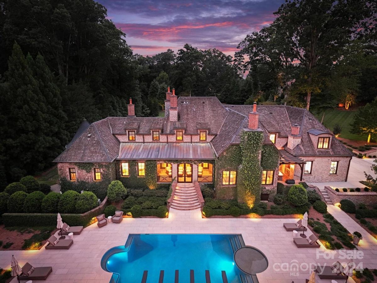 Aerial view of the 13,124 Sq. Ft. Mansion in Charlotte, NC.