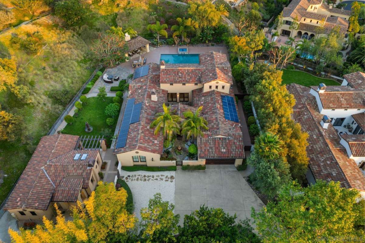 An aerial view of the property