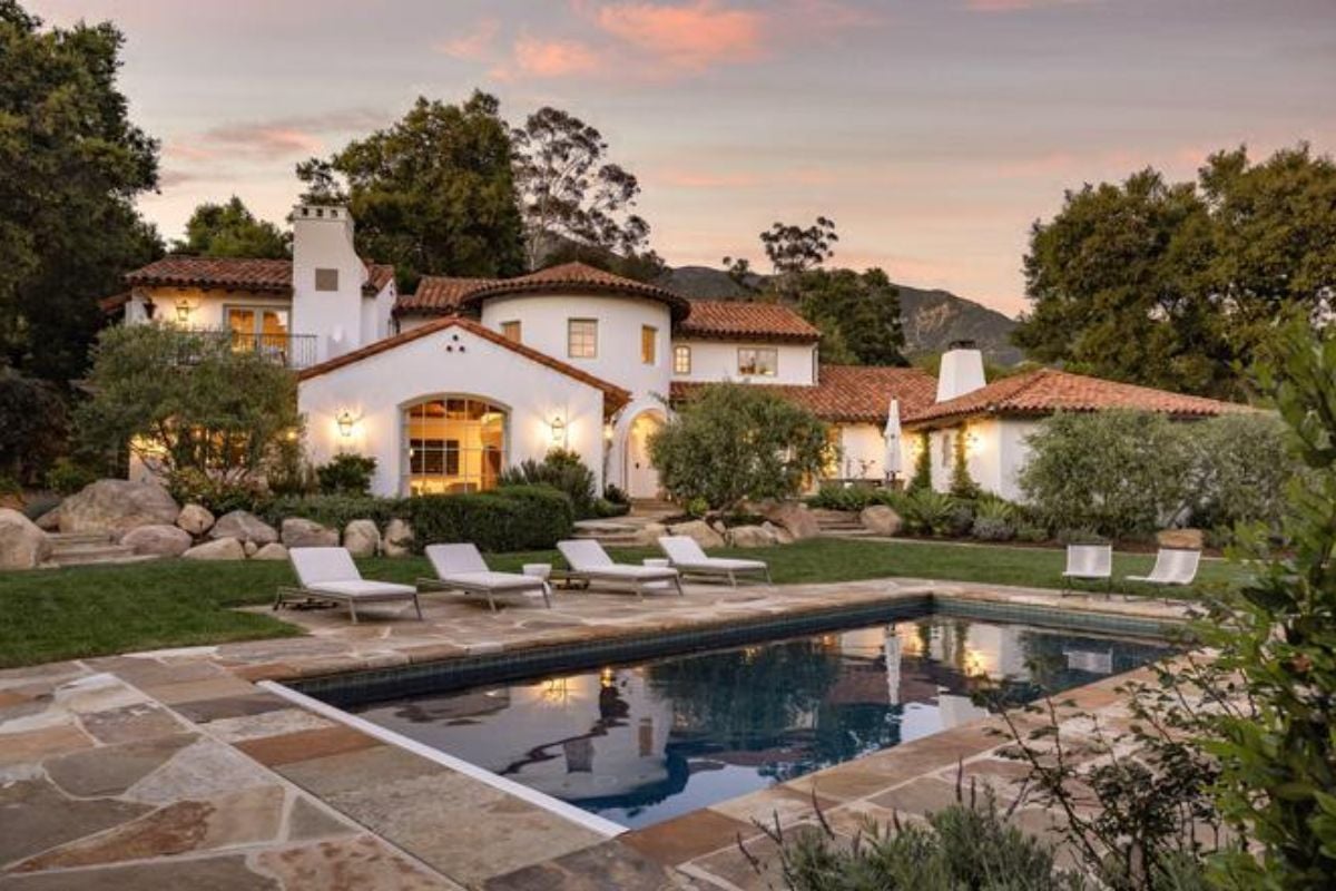 The backyard of the property.