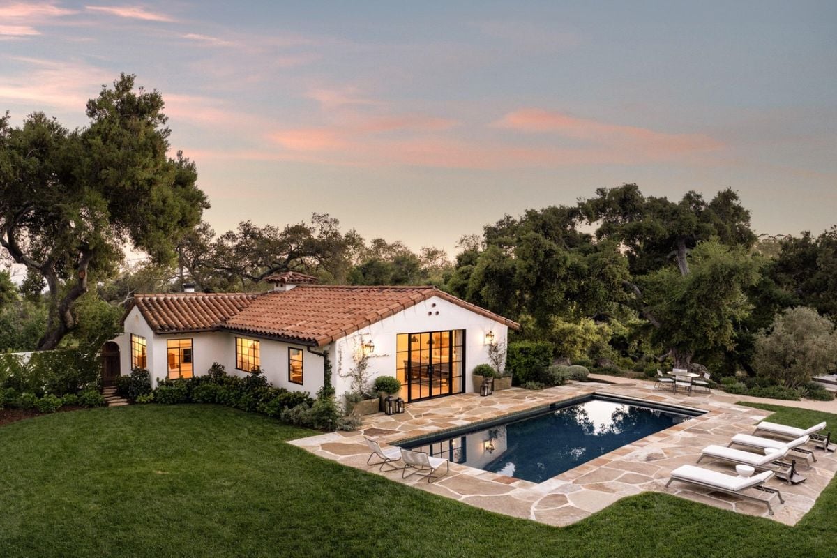 The backyard of the property.