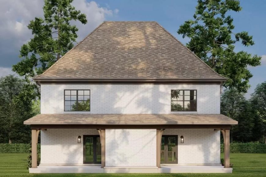 Two-Story French Country Duplex with 2 Bed Units and a Covered Patio ...