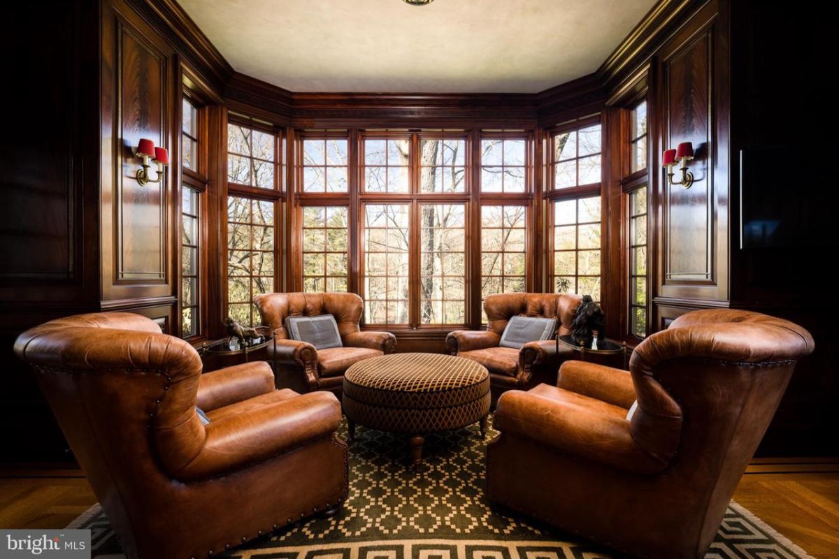 Sitting area with glass windows.