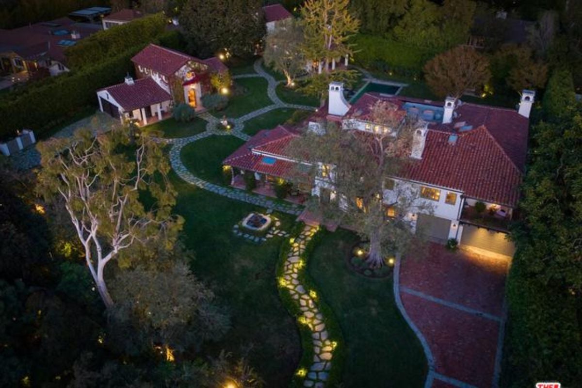 The aerial view of the property.