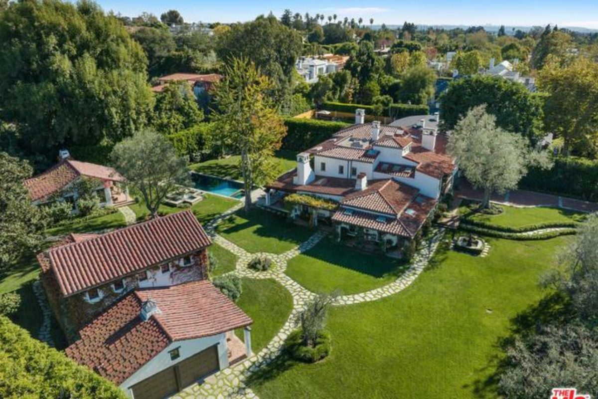 The aerial view of the property.