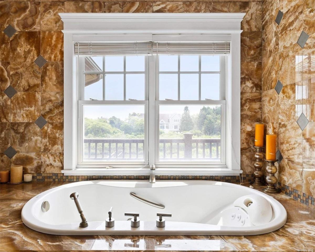 Bathroom with a soaking tub.