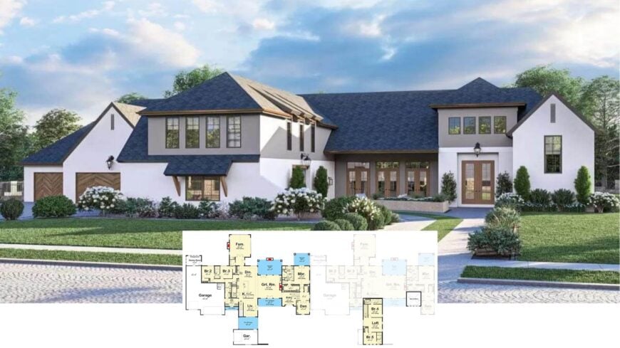 Discover the Artful Fusion: Contemporary Craftsman Home with Symmetrical Style