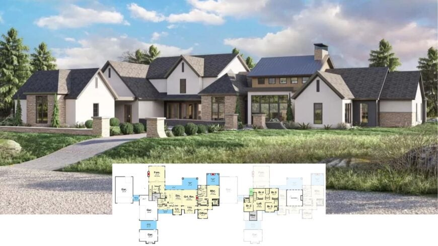 Step Inside This Elegant Modern Farmhouse with a Gorgeous Multi-Gabled Roofline