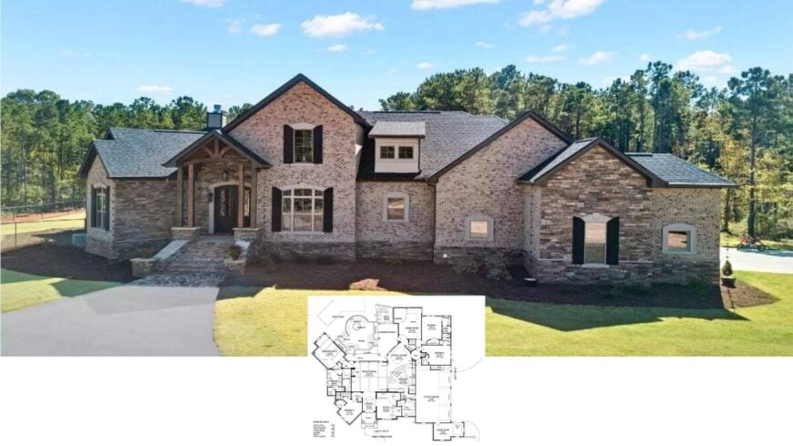 Classic Stone Facade and Gable Roof Make This Home Stand Out