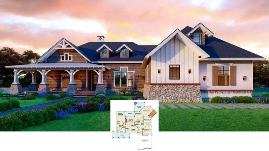 Step Inside This Stunning Craftsman Home with a Grand Lodge Room