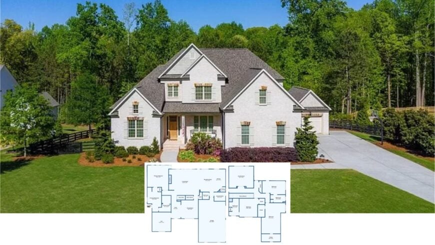 Step Inside This Inviting Home with Classic White Brick and Beautiful Architectural Details
