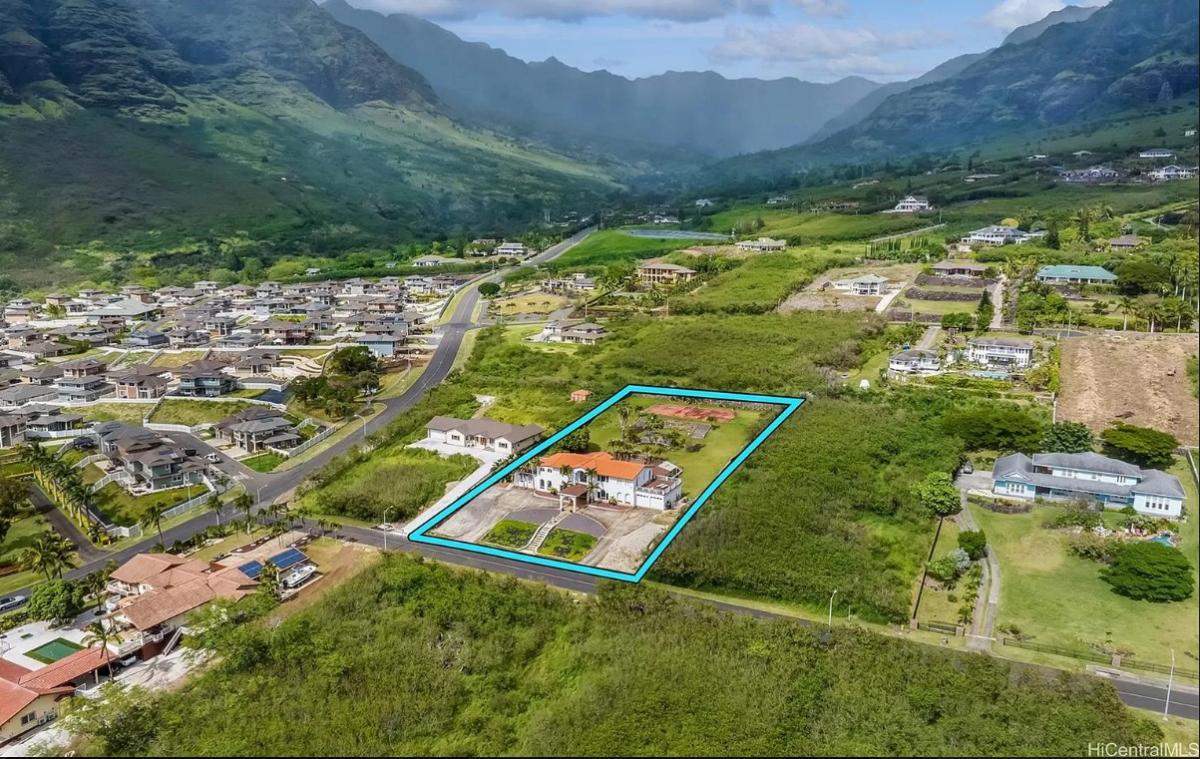 Aerial view of the property.