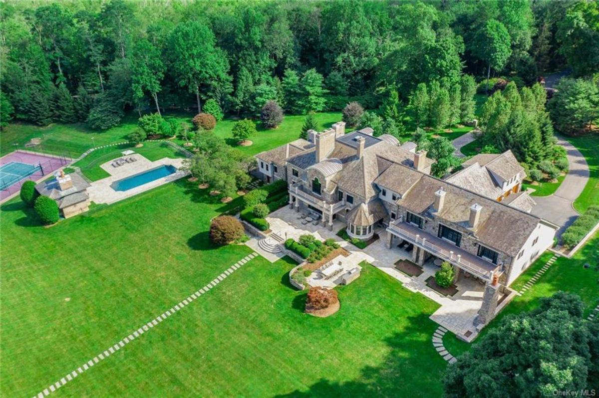 Aerial view of the property.