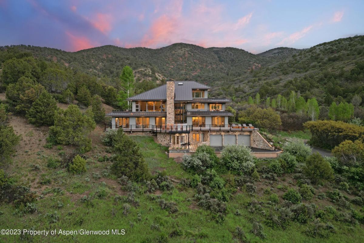 Distant view of the 7,269 Sq. Ft. Mansion in Basalt, CO.