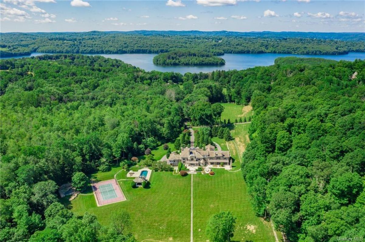 Aerial view of the property.