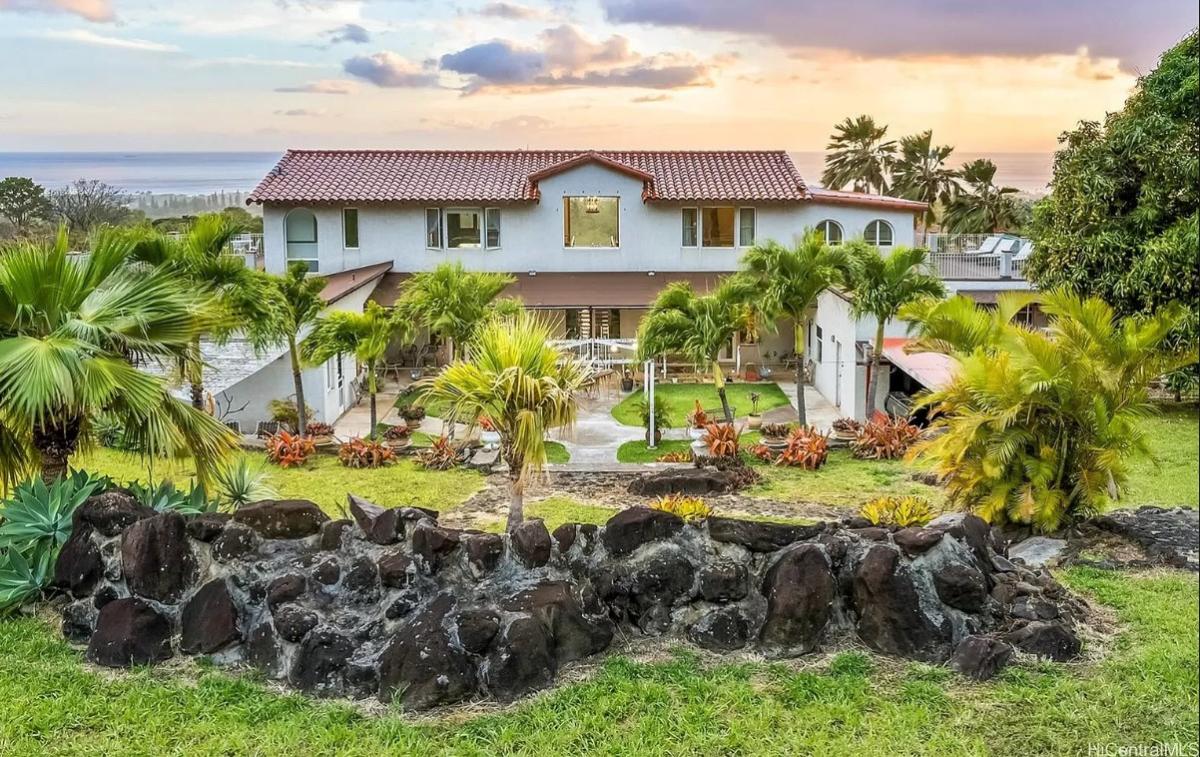Rear view of the 5,706 Sq. Ft. Mansion in Waianae, HI.