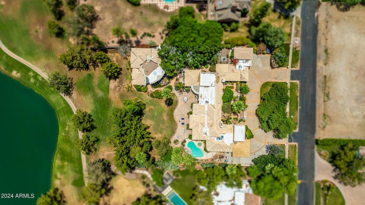 Aerial view of the 8,933 Sq. Ft. Mansion in Phoenix, AZ.