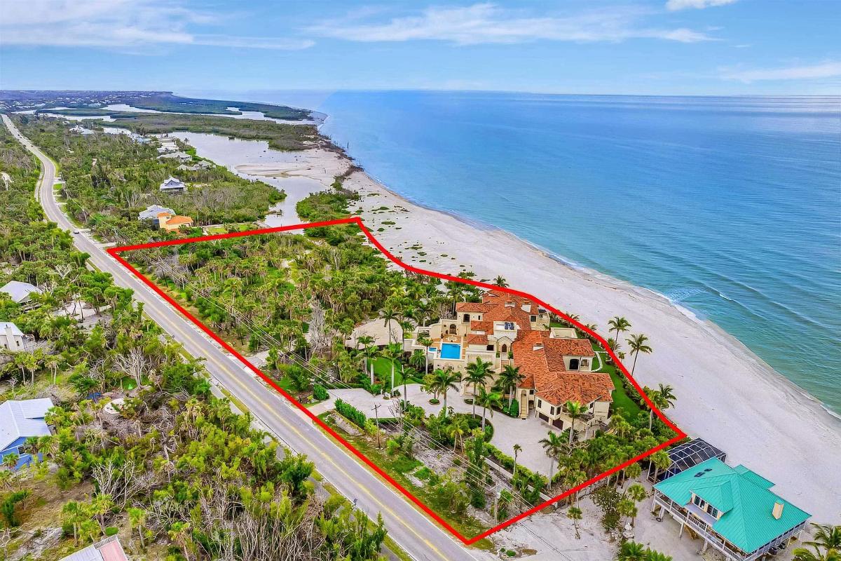 Aerial view of the property.