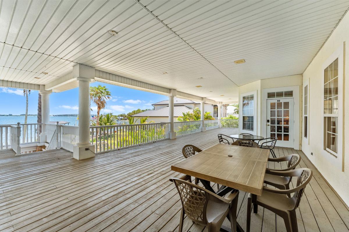 Balcony overlooking the river.