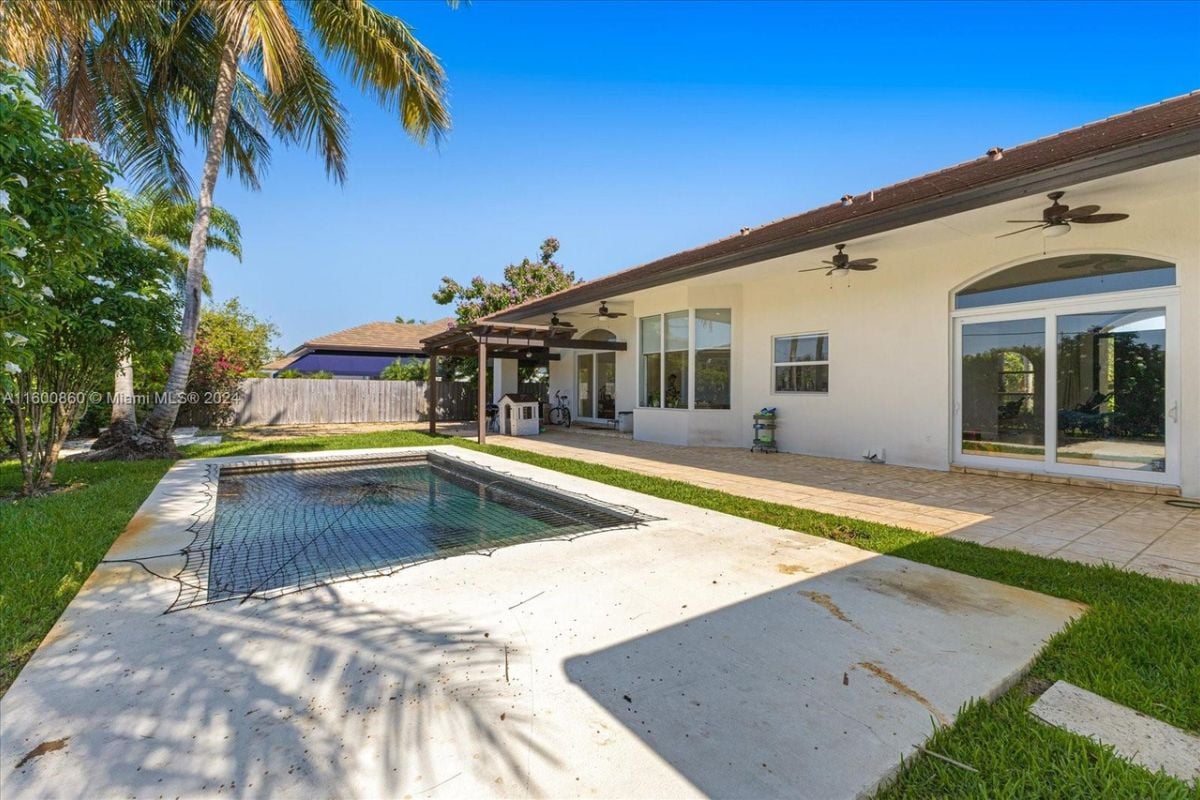 The property's backyard.