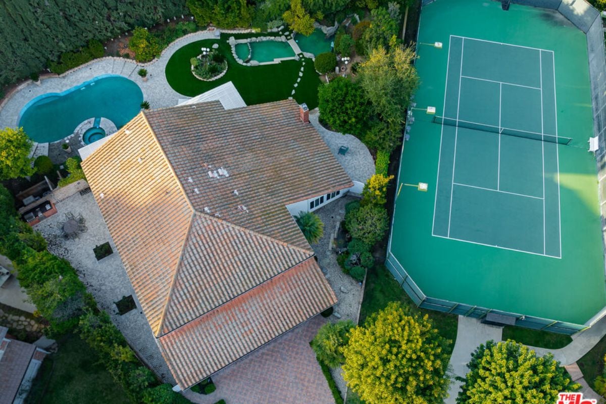 The aerial view of the property.